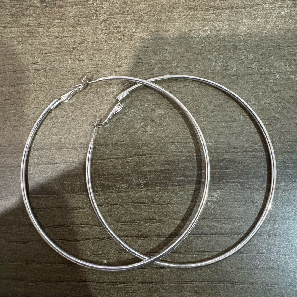 Elegant Silver Hoop Earrings